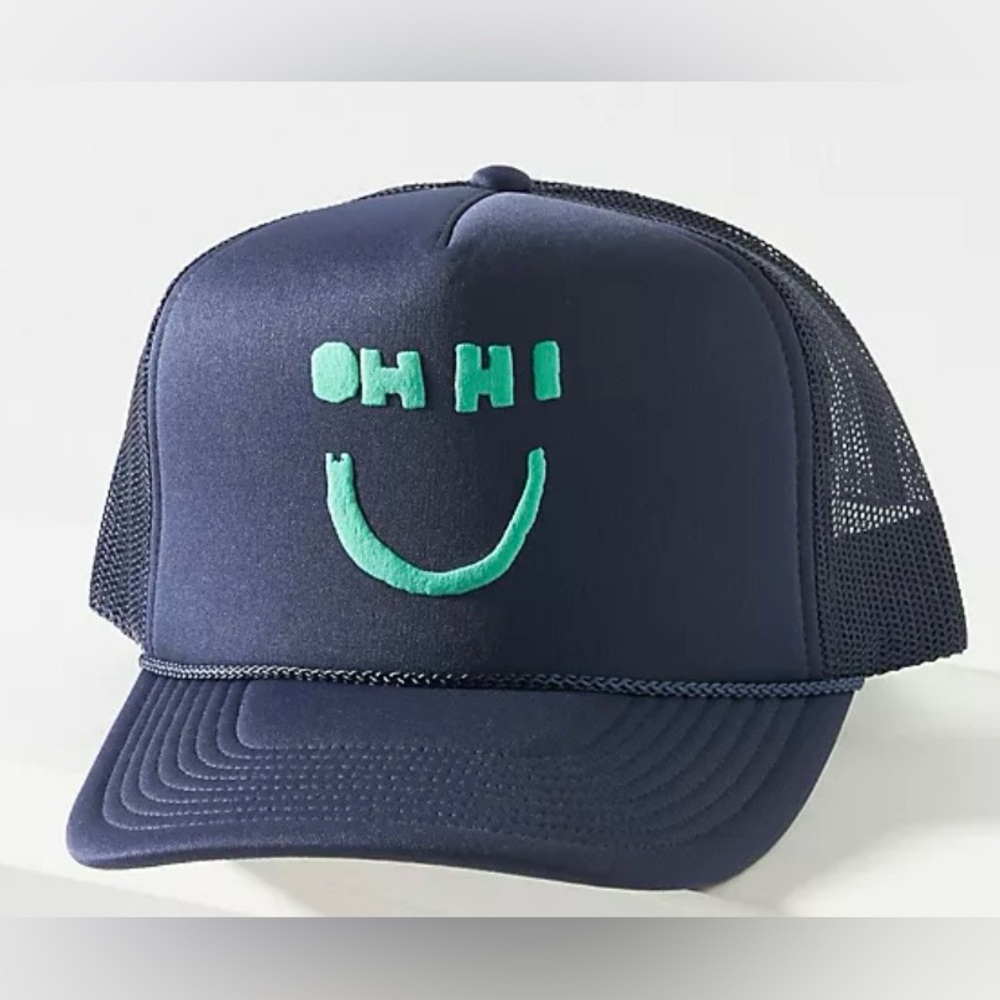 Kerri Rosenthal Oh Hi Navy Blue Trucker Hat NEW